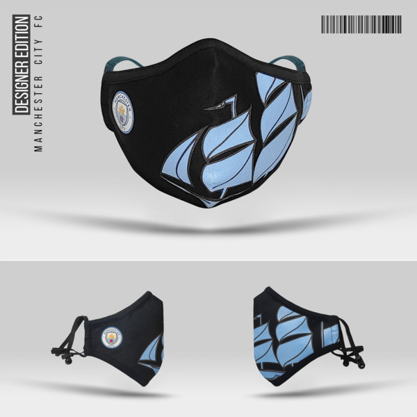 Manchester City FC | Designer Edition Cotton Face Mask ...