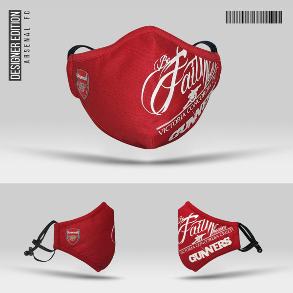 Arsenal Face Mask Arsenal FC - Designer Edition Cotton Face Mask - Face Mask Sports ...