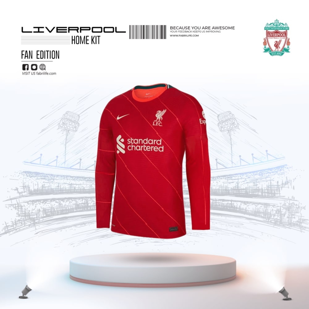 Liverpool Home Kit 21-22 Full Sleeve (Fan Edition) At Best Price Fabrilife