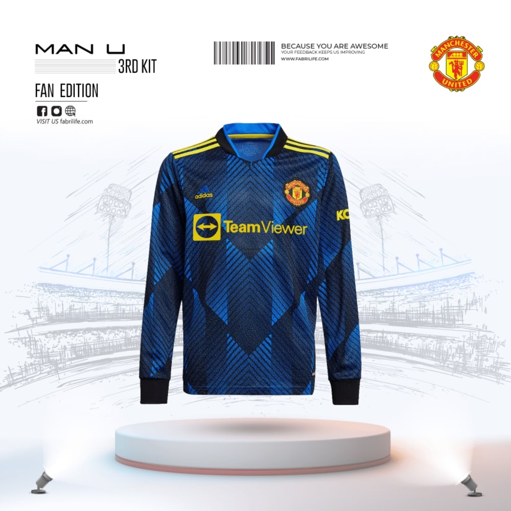 Manchester United 3rd Kit 21-22 Full Sleeve (Fan Edition) At Best Price Fabrilife