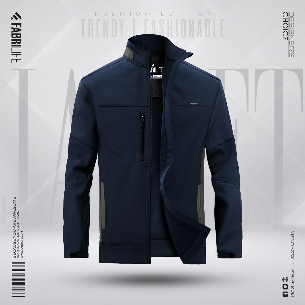 Mens Premium Jacket - Blizzard (Navy) - At Best Price | Fabrilife