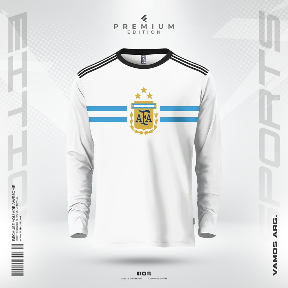 Mens Premium Full Sleeve Argentina Stars (White) At Best Price Fabrilife