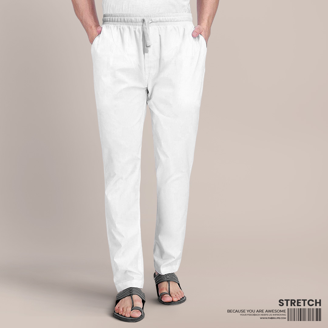 Mens Premium Pajama [Stretch] - White - At Best Price | Fabrilife