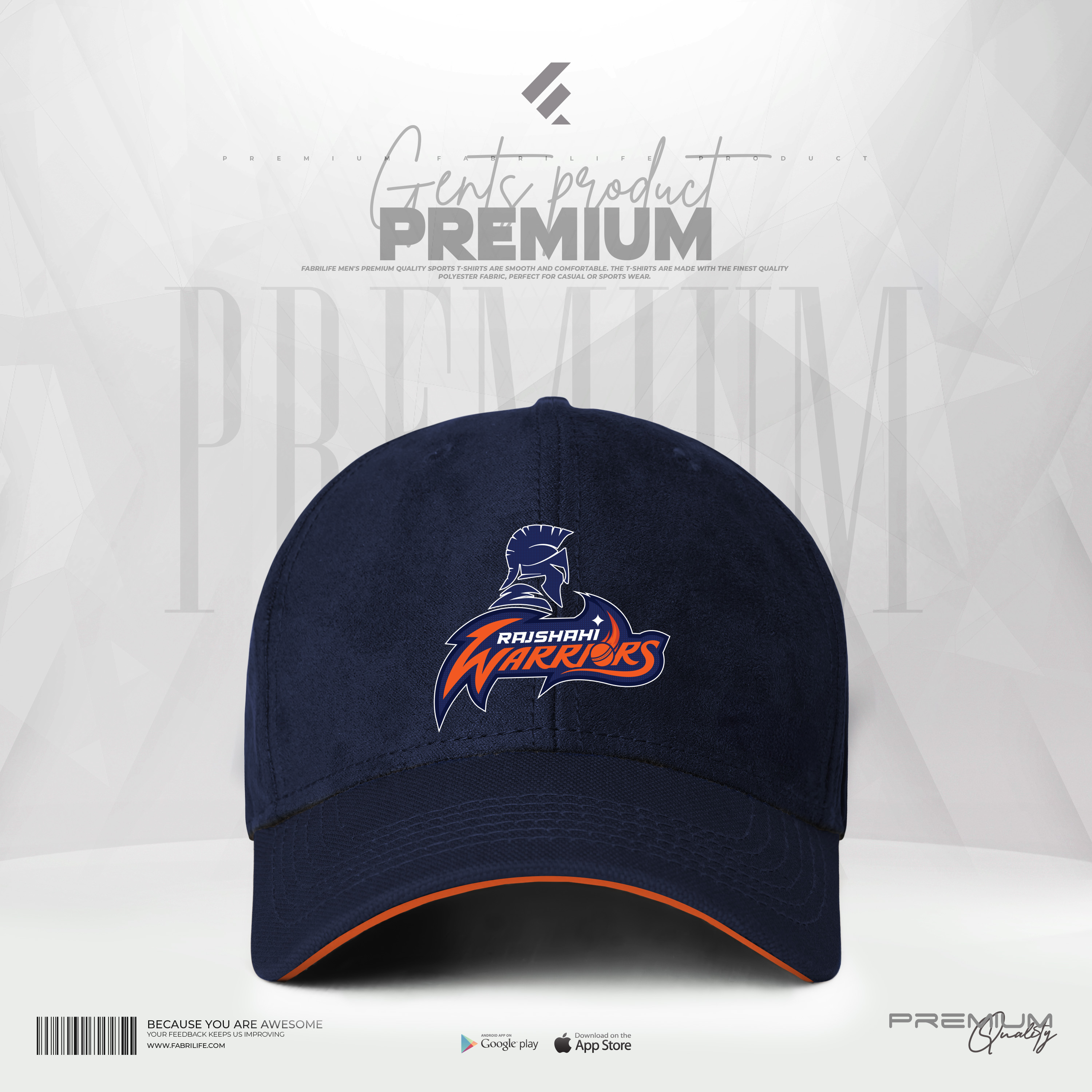 Rajshahi Warriors Official Player Premium Travel Cap - Navy
