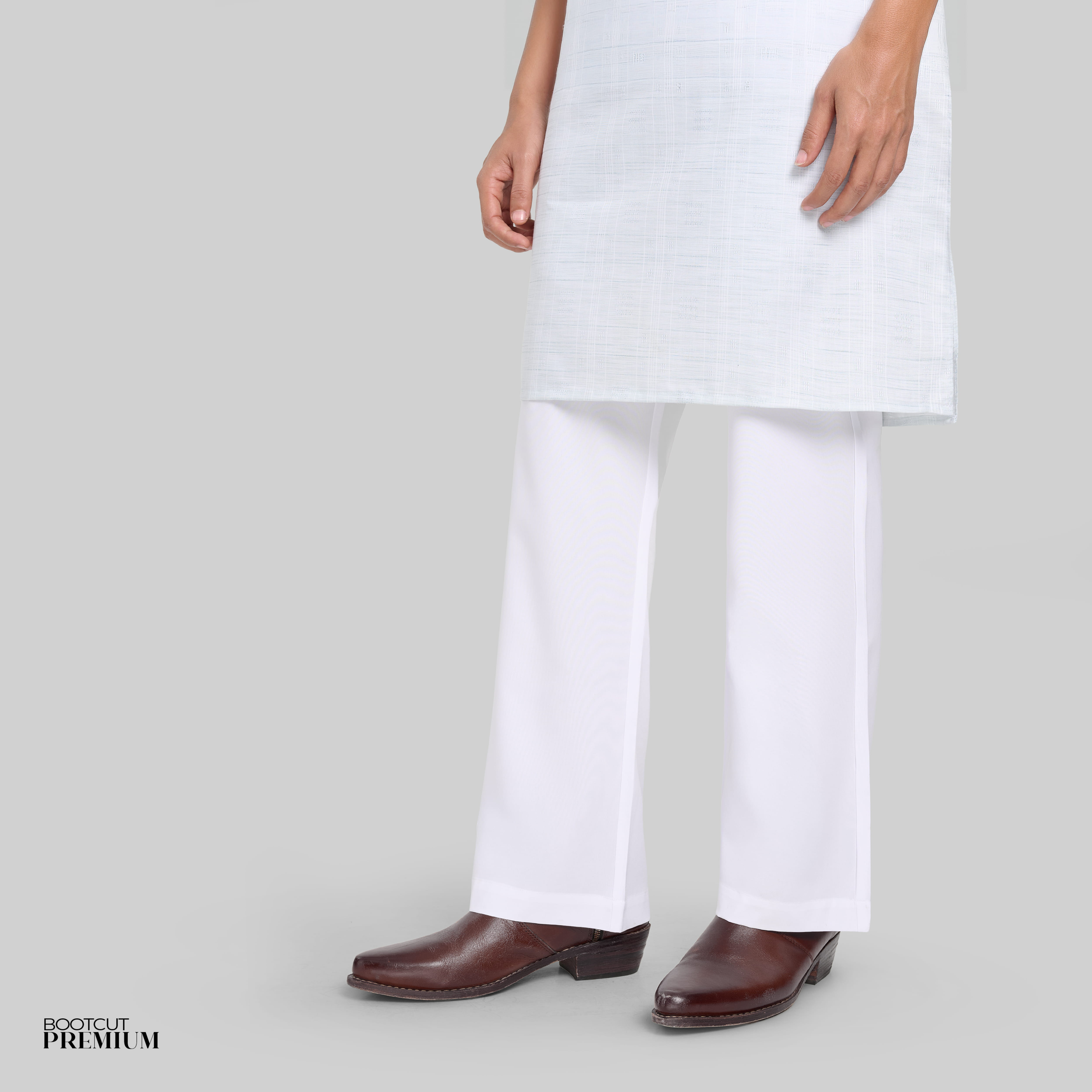 Mens Premium Bootcut Pajama  - White