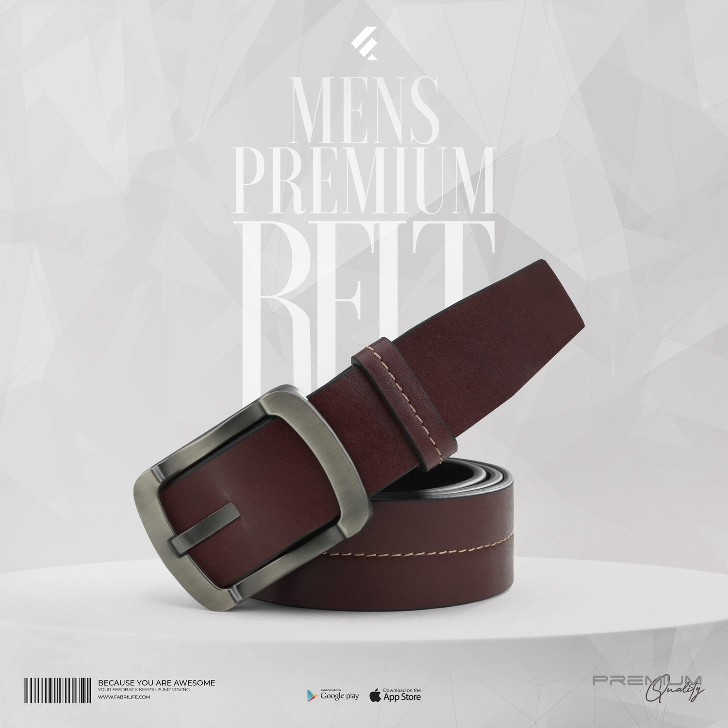 Mens Premium Leather Belt- Torque