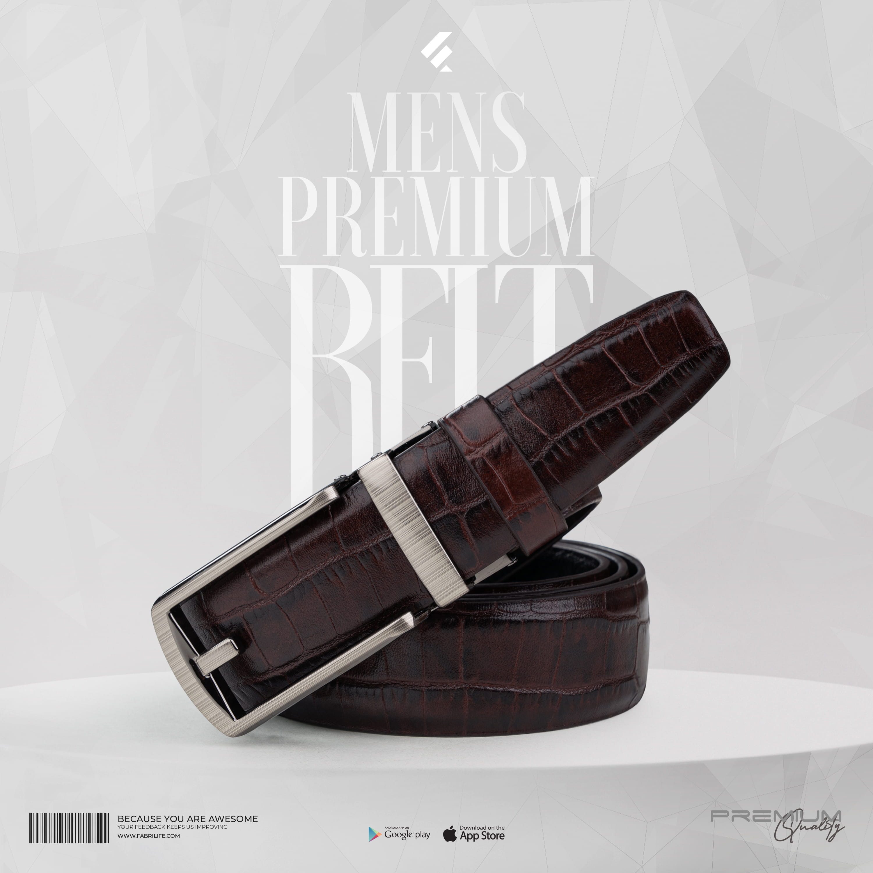 Mens Premium Leather Belt- Cadence