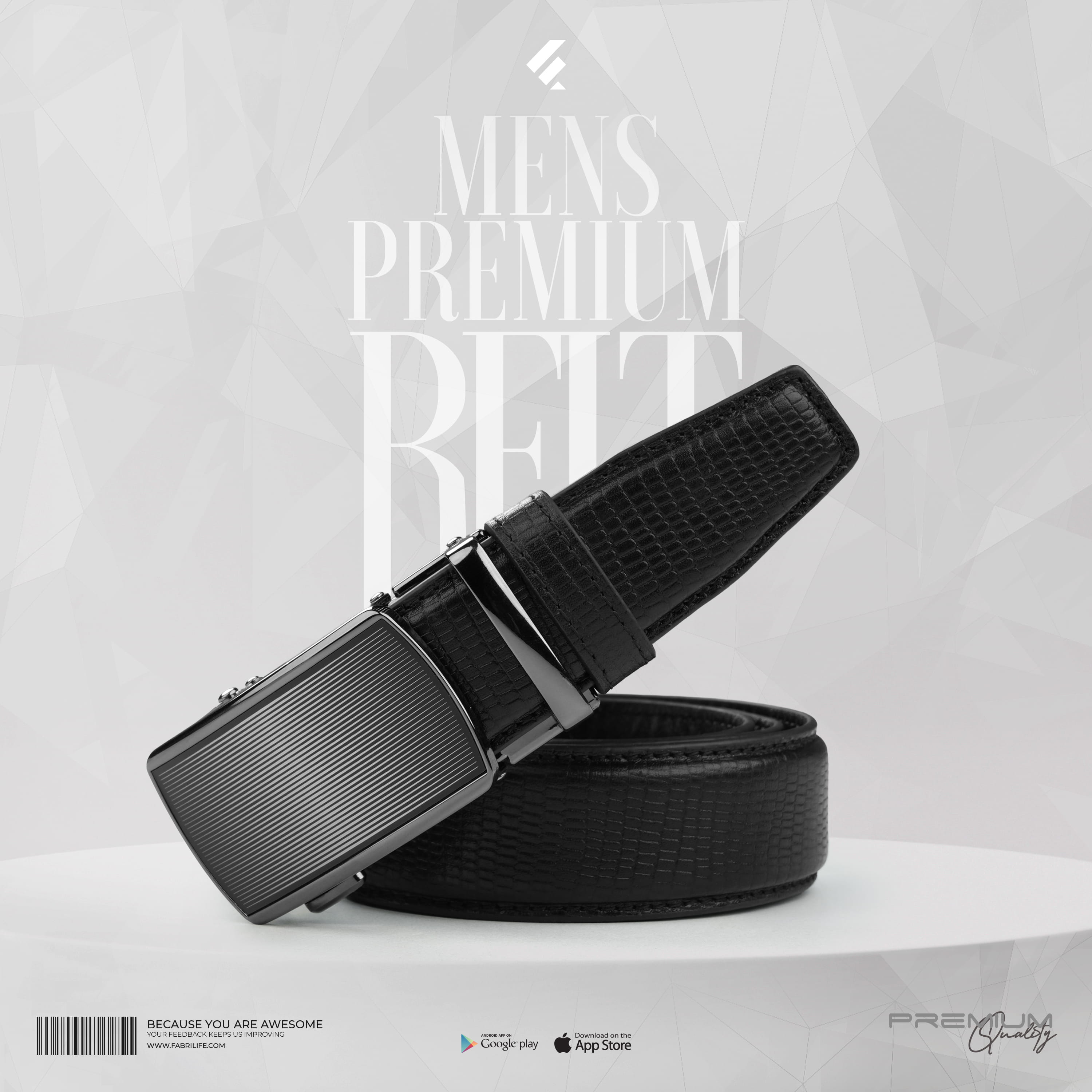 Mens Premium Leather Belt- Doughty
