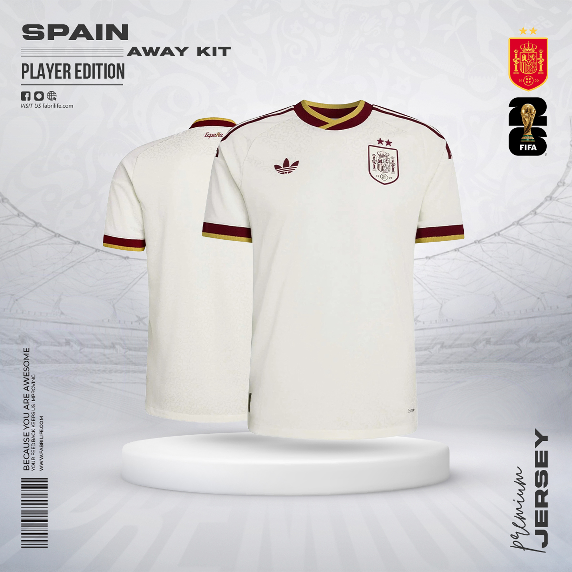 Spain 2026 World Cup Away Jersey - Player Edition
